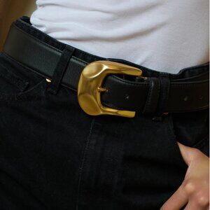 NWT Aureum Collective No. 11 Belt in Black and Gold Size M/L